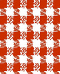 Bold Red White Checkered Pattern Rug