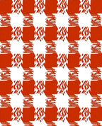 Bold Red White Checkered Pattern Rug
