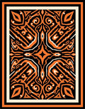 Dynamic Orange Tribal Pattern Rug