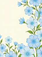 Light Blue Floral Vine Pattern Rug