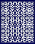 Classic Blue White Floral Pattern Rug