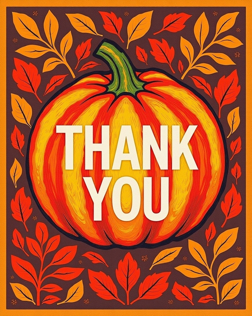 Autumn Pumpkin Leaf Pattern Rug