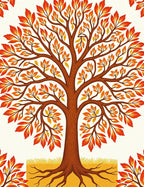 Golden Tree of Life Pattern Rug