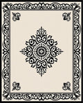 Ornate Floral Mandala Border Design Rug