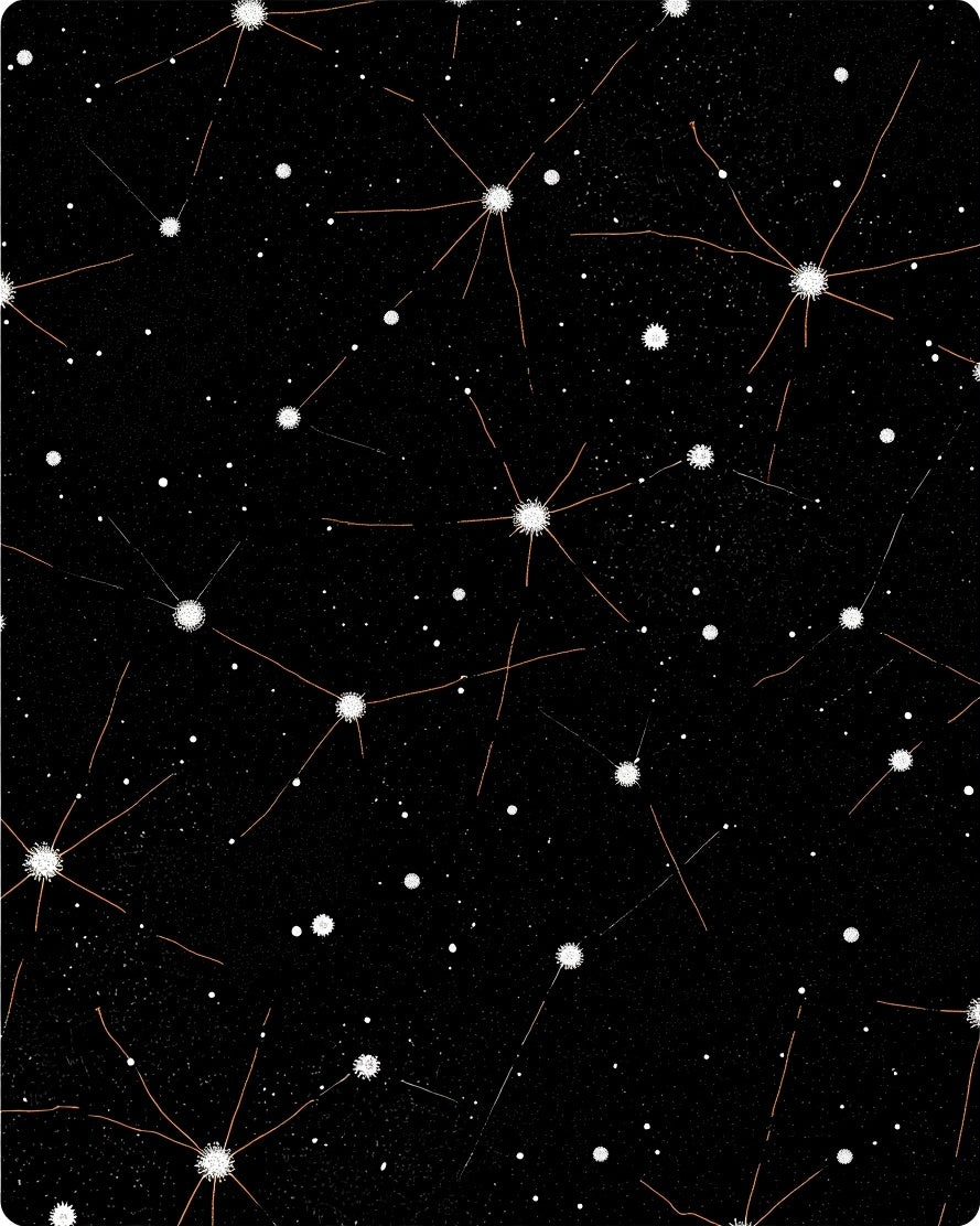 Cosmic Starburst And Dot Pattern Rug