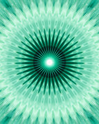 Teal Sunburst Starburst Pattern Design Rug