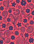 Coral Floral Swirl Pattern Rug