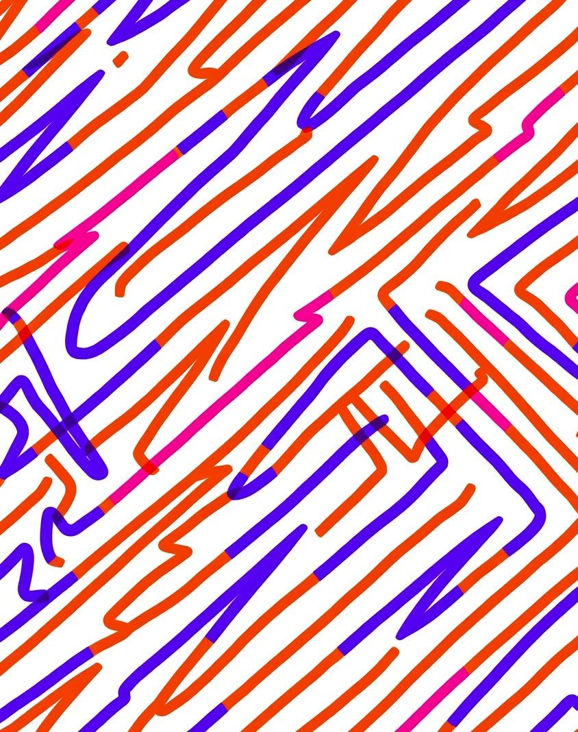 Vivid Abstract Zigzag Lines Rug