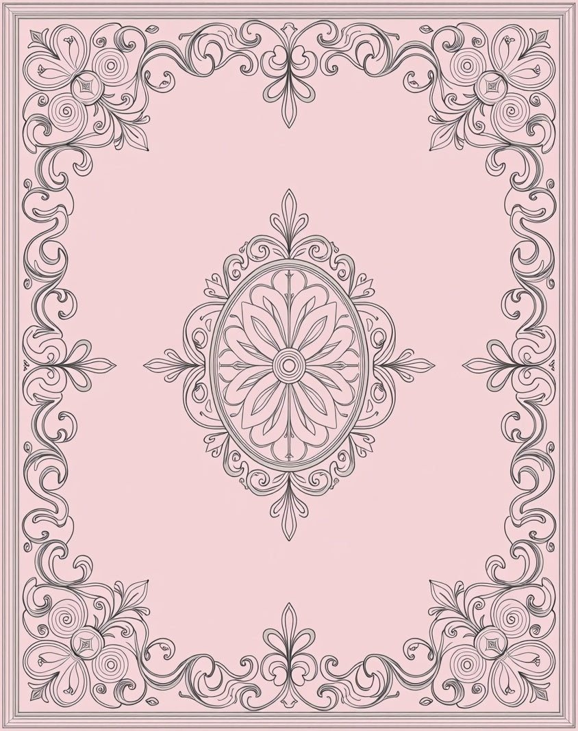Elegant Floral Scrollwork Design Rug