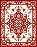 Rich Red Medallion Patterned Rug