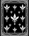 Elegant Black White Fleur-de-lis Pattern Rug