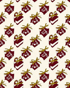 Gift Wrapped Pattern With Gold Bows Rug
