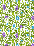 Spring Green Purple Blue Floral Swirls Rug