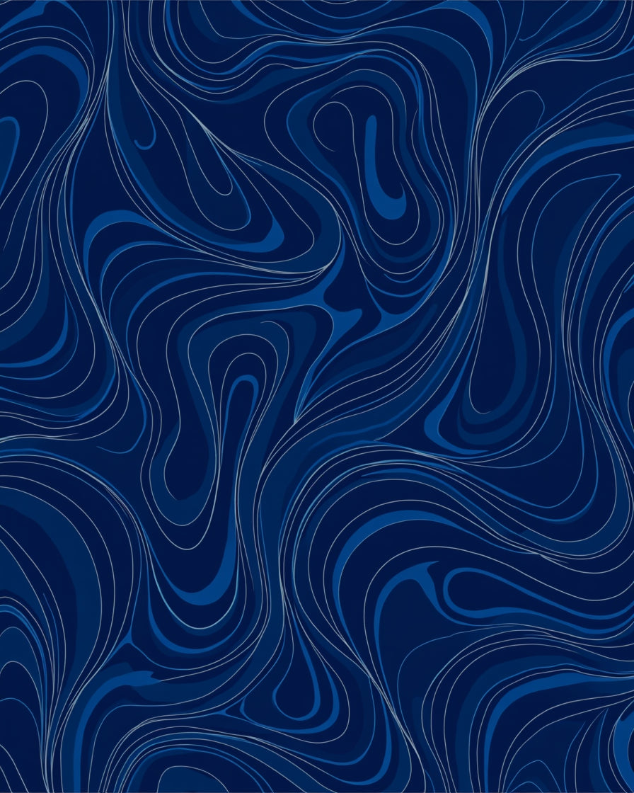 Wavy Blue Swirl Pattern Rug
