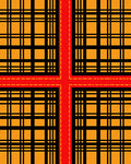 Bold Red Yellow Plaid Pattern Rug