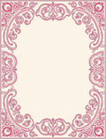 Elegant Pink Scrollwork Pattern Rug