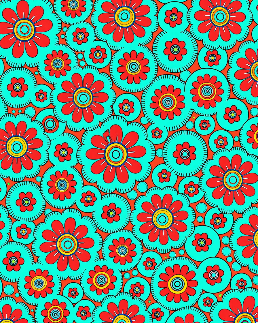 Retro Floral Abstract Pattern Rug