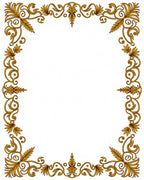 Ornate Golden Swirl Leaf Frame Rug