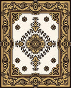 Ornate Floral Scrollwork Elegant Pattern Rug