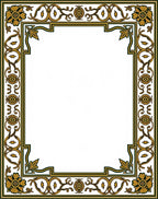Golden Floral Bordered Artwork Rug