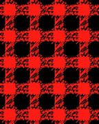 Bold Red Tartan Graphic Pattern Rug