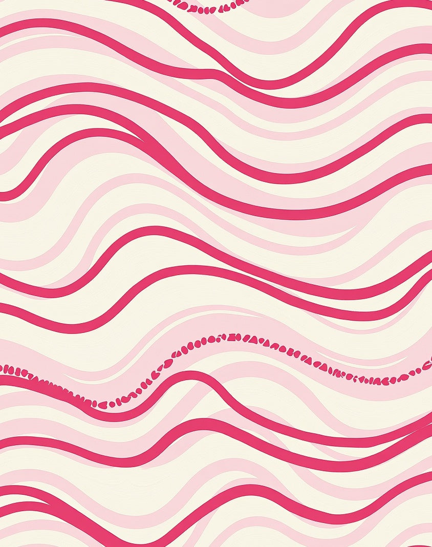 Pink Wave Organic Pattern Rug