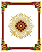 Regal Sunburst Geometric Frame Rug