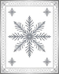 Elegant Snowflake Patterned Border Rug