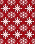 Red White Snowflake Pattern Rug