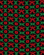 Red Green Floral Butterfly Pattern Rug