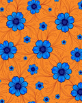 Bright Blue Floral Vines Rug