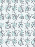 Soft Blue Floral Swirl Pattern Rug