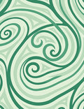 Curving Lines Green Abstract Pattern Rug