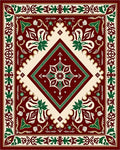 Intricate Floral Diamond Border Rug