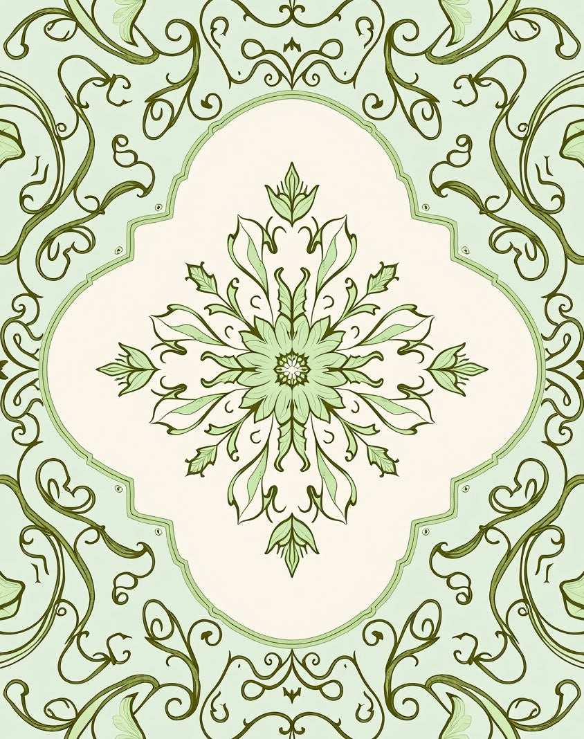 Art Nouveau Floral Swirls Rug