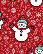Whimsical Snowman Swirl Pattern Rug