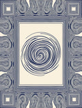 Abstract Swirl Geometric Border Design Rug