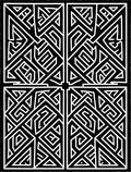 Black White Geometric Maze Pattern Rug