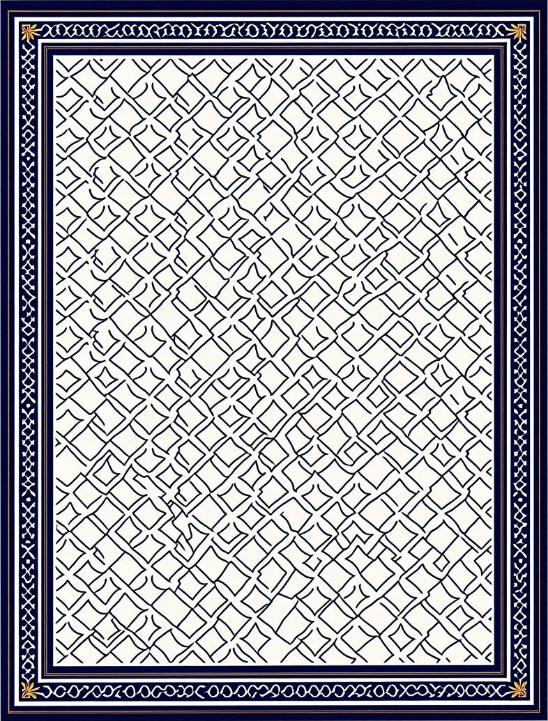 Ornate Lattice Patterned Rug