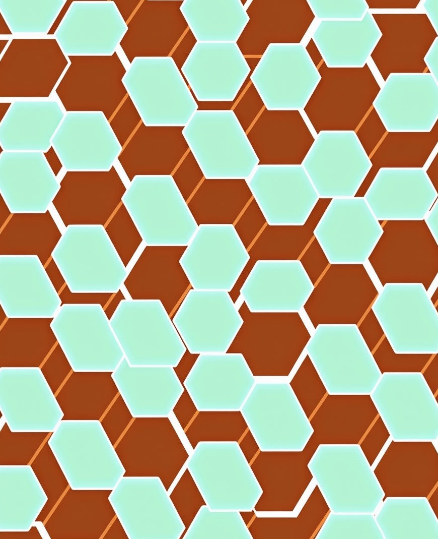 Modern Hexagonal Mint Geometric Pattern Rug