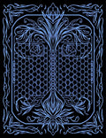 Intricate Blue Floral Hexagonal Design Rug