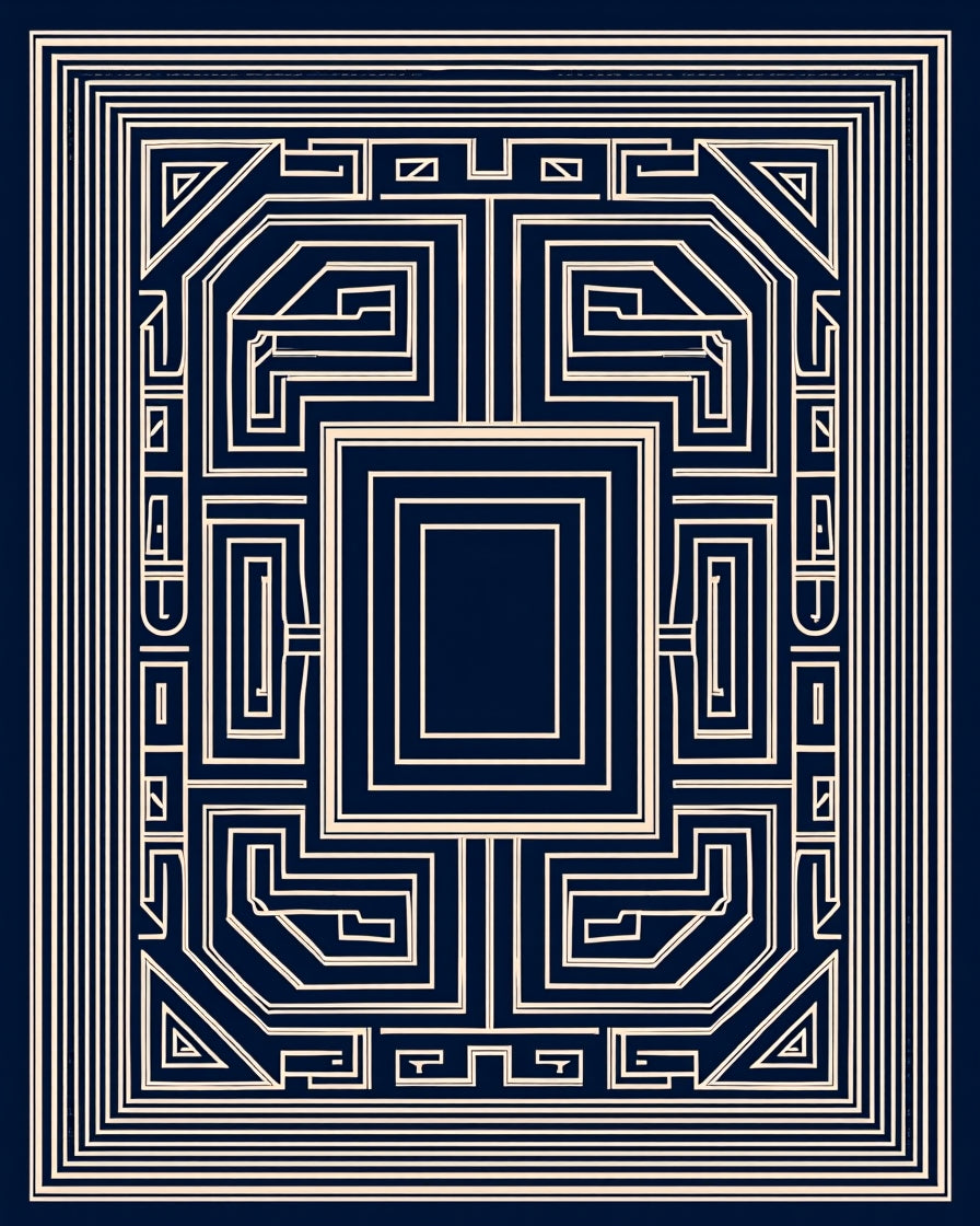 Geometric Maze Pattern Rug