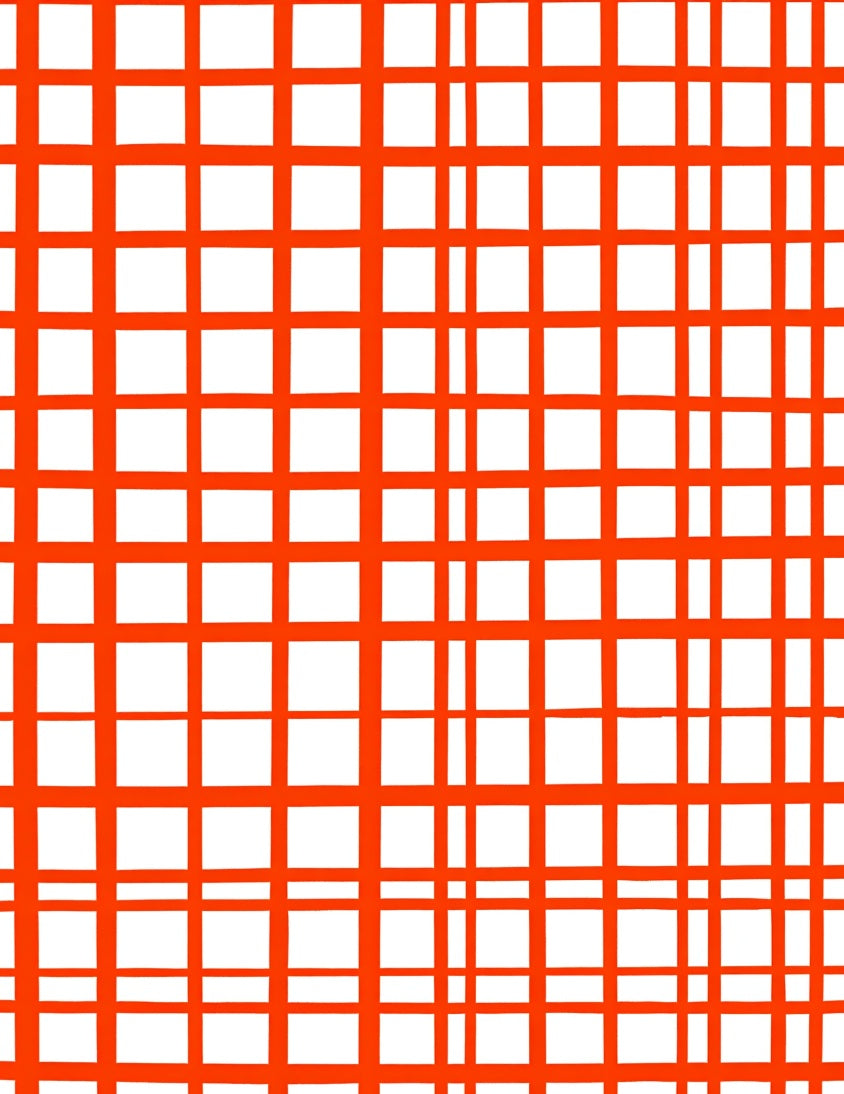 Bold Orange Grid Design Rug