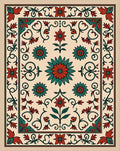 Intricate Floral Vine Pattern Rug