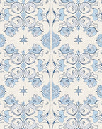 Blue Scroll Floral Classic Pattern Rug