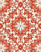 Floral Medallion Art Nouveau Pattern Rug