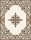 Traditional Brown Floral Scroll Rug
