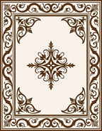 Traditional Brown Floral Scroll Rug