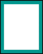 Bold Teal Bordered Square Design Rug