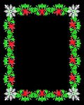 Crimson Red Green Floral Snowflake Border Rug